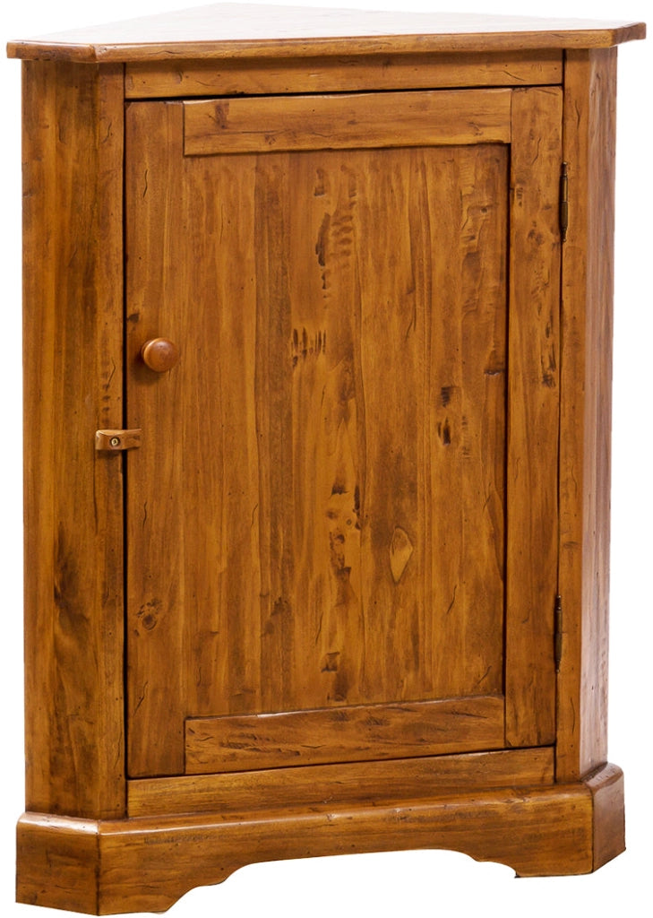 Biscottini Angoliera Country in legno massello di tiglio finitura noce L50xPR50xH92 cm. Made in Italy