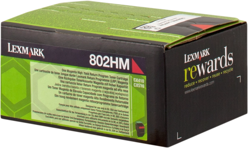 ORIGINAL Lexmark toner magenta 802HM 80C2HM0 ~3000 Seiten cartuccia di stampa riutilizzabile