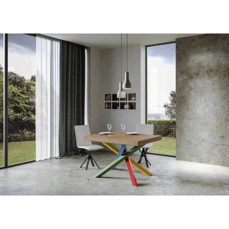 Tavolo allungabile 90x140/244 cm Volantis telaio gambe 4 colori (B) - Quercia Natura
