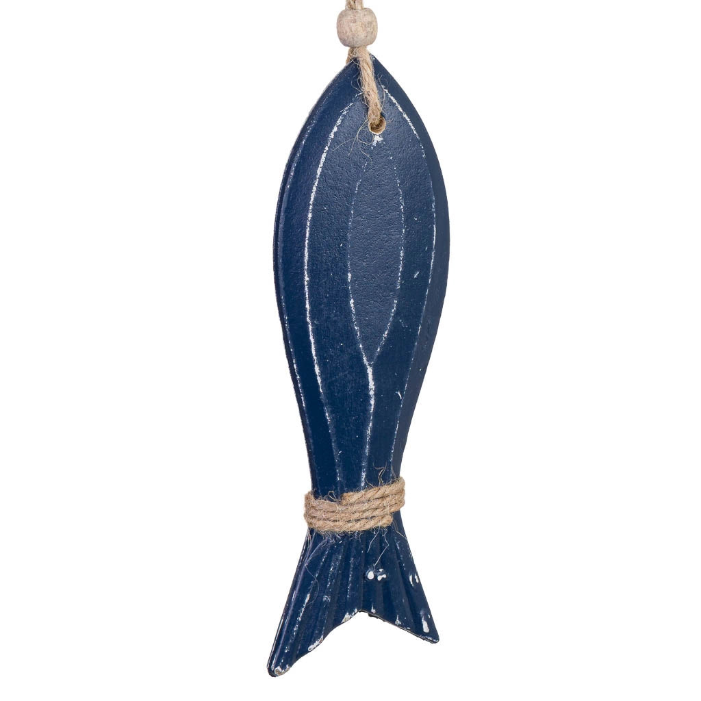 Campanello a vento in legno blu 6x2x40h cm