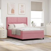 Letto a molle con testiera Rosa 140 x 190 cm Velluto 3342061