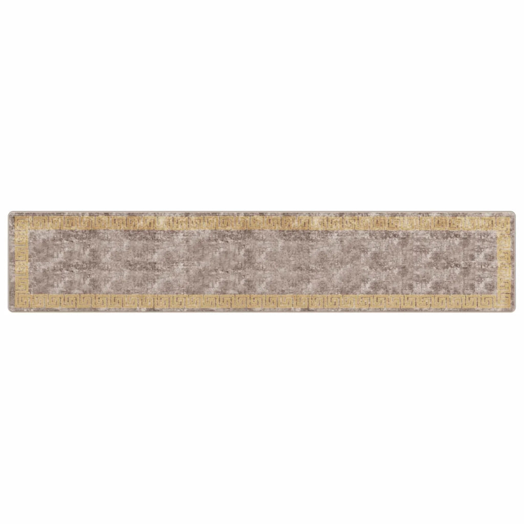 Runner Tappeto MARSA Grigio 80 x 400 cm Poliestere e PVC