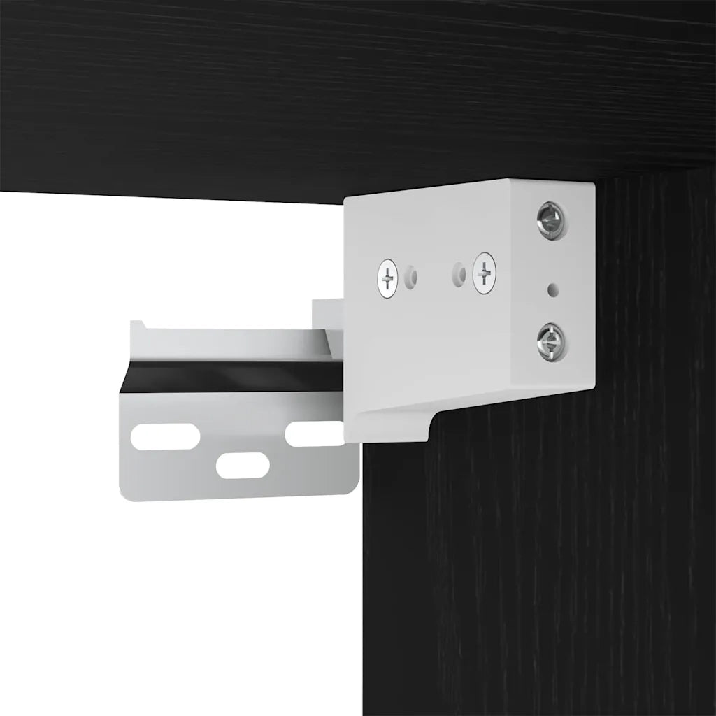 Set di mobili per il bagno 3 pcs Rovere Nero Legno multistrato