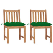 Sedie da Giardino 2 pz con Cuscini in Legno Massello di Teak cod mxl 17346