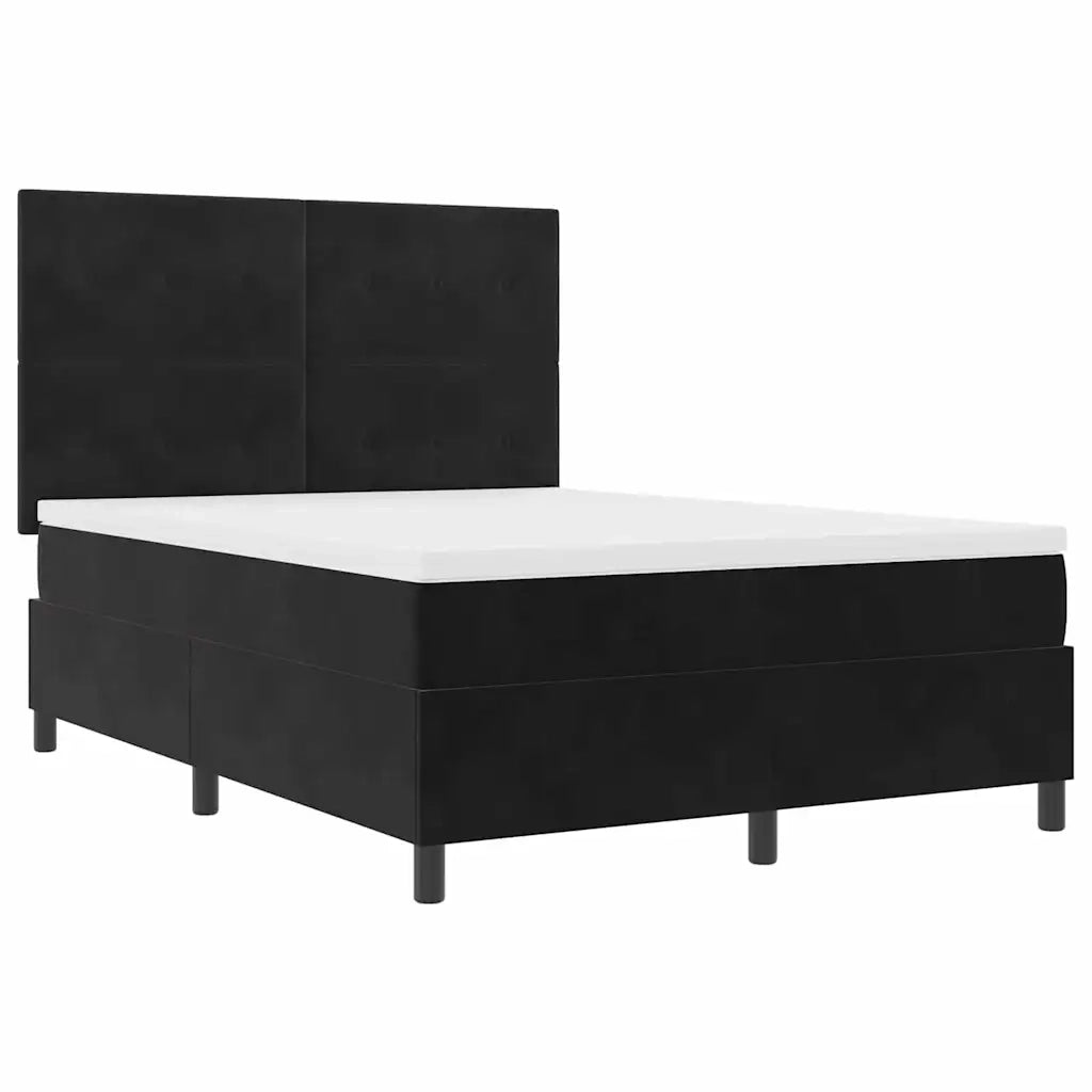 Letto a molle con materasso Nero 160 x 200 cm Velluto 3339844