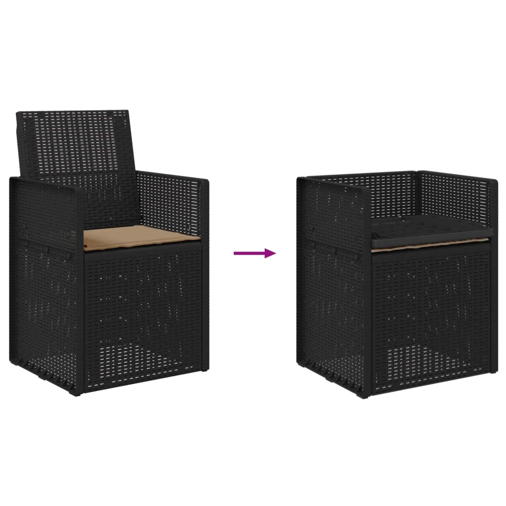 Sedie da pranzo da giardino 2 pcs Antracite e Tortora PP