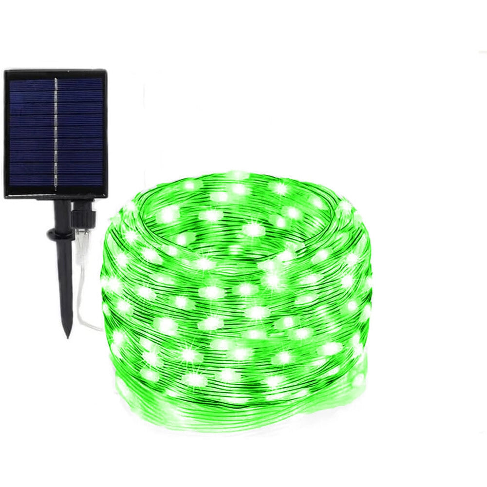 Trade Shop - Striscia Luminosa Led 30 Mt Con Pannello Solare Picchetto Catena Luce Decorazioni Kyp-30 -