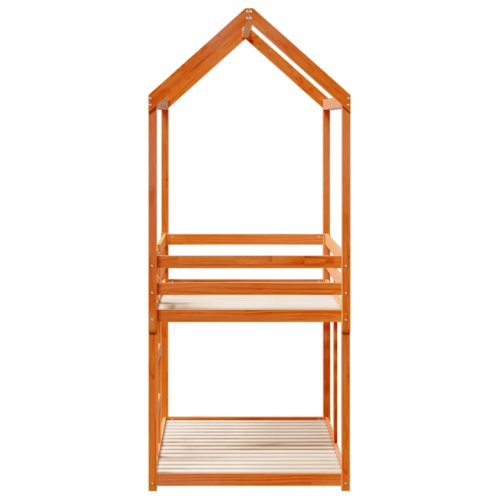 Letto singolo | Letto per adulti | Letto a Castello con Tetto Cera 80x200 cm Legno Massello Pino