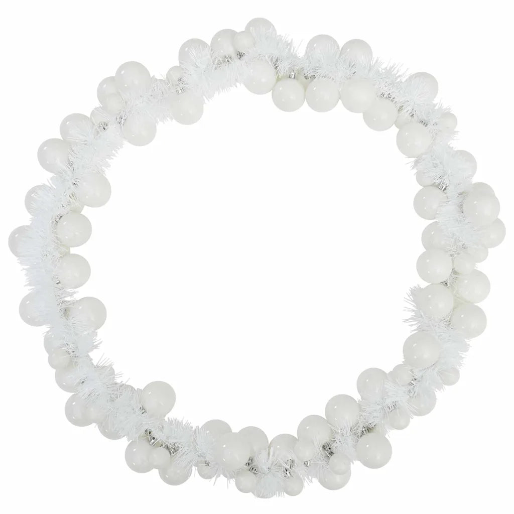 Ghirlanda di Palline di Natale Bianco 186 cm Polistirolo 42019691