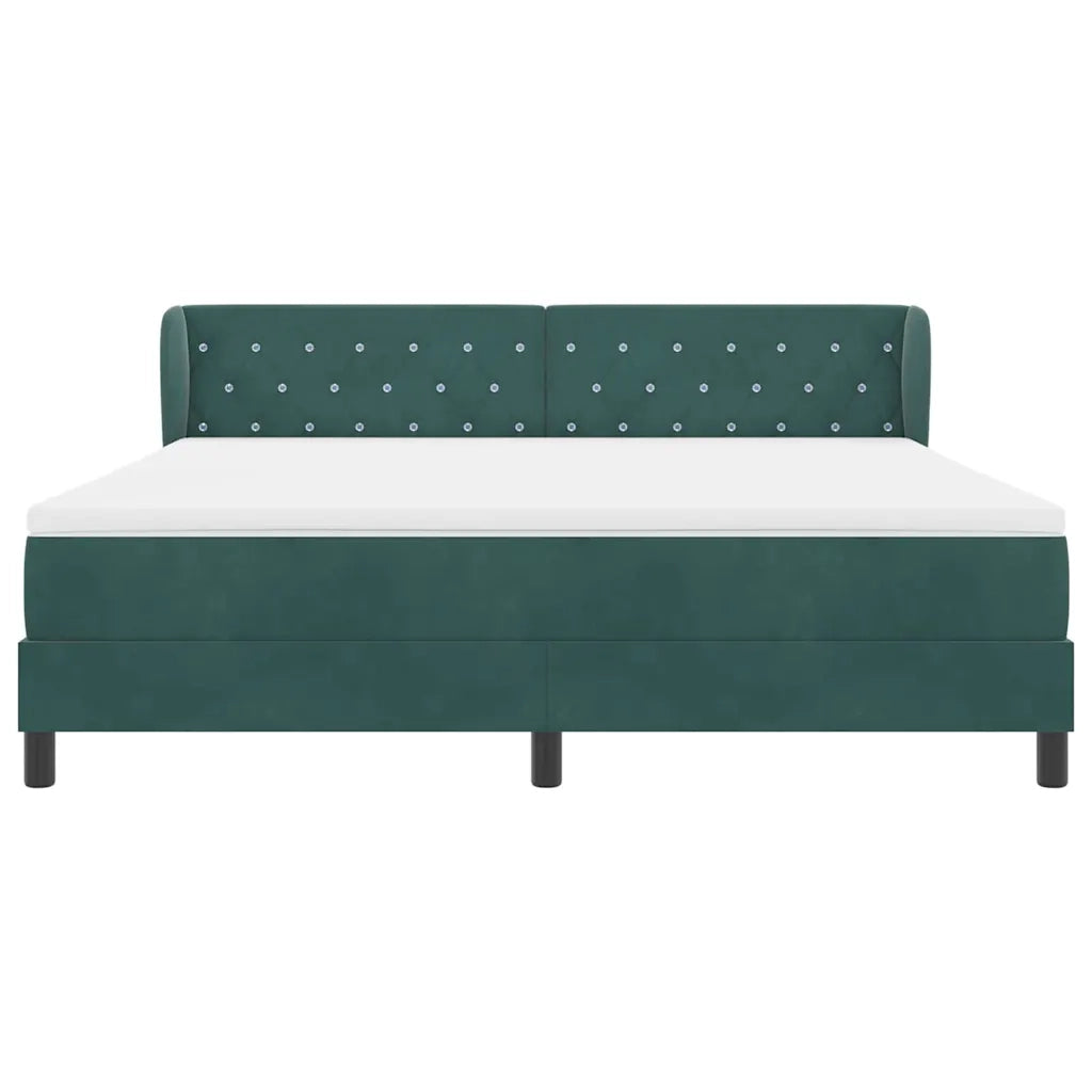 Letto a molle con materasso Verde scuro 180 x 200 cm Velluto 3340349