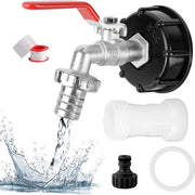 Adattatore per serbatoio IBC - rubinetto sfere - tubo da giardino 1/2 pollice - serbatoio acqua - estensione S60 x 6 - elemento di allungamento - accessori per serbatoio acqua 1000 litri - accessori per pioggia.