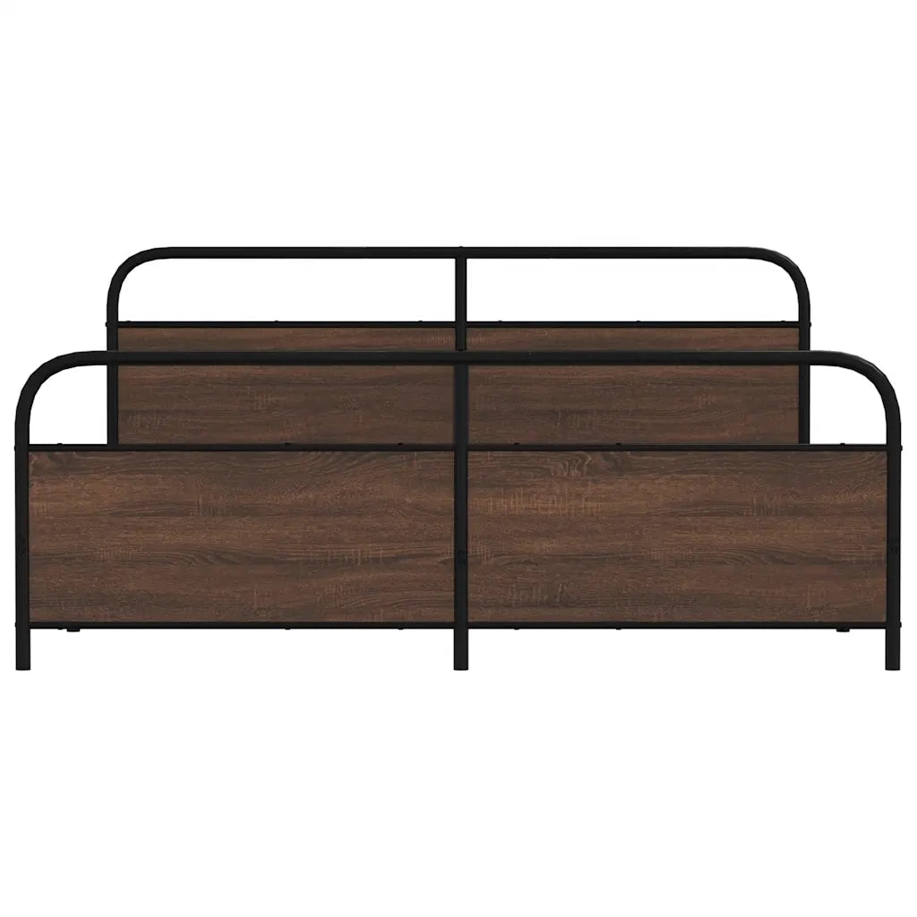 Giroletto senza Materaso in Metallo Rovere Marrone 183x213 cm