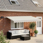 Tenda retrattile Grigio chiaro e bianco 450 × 350 cm 3426270