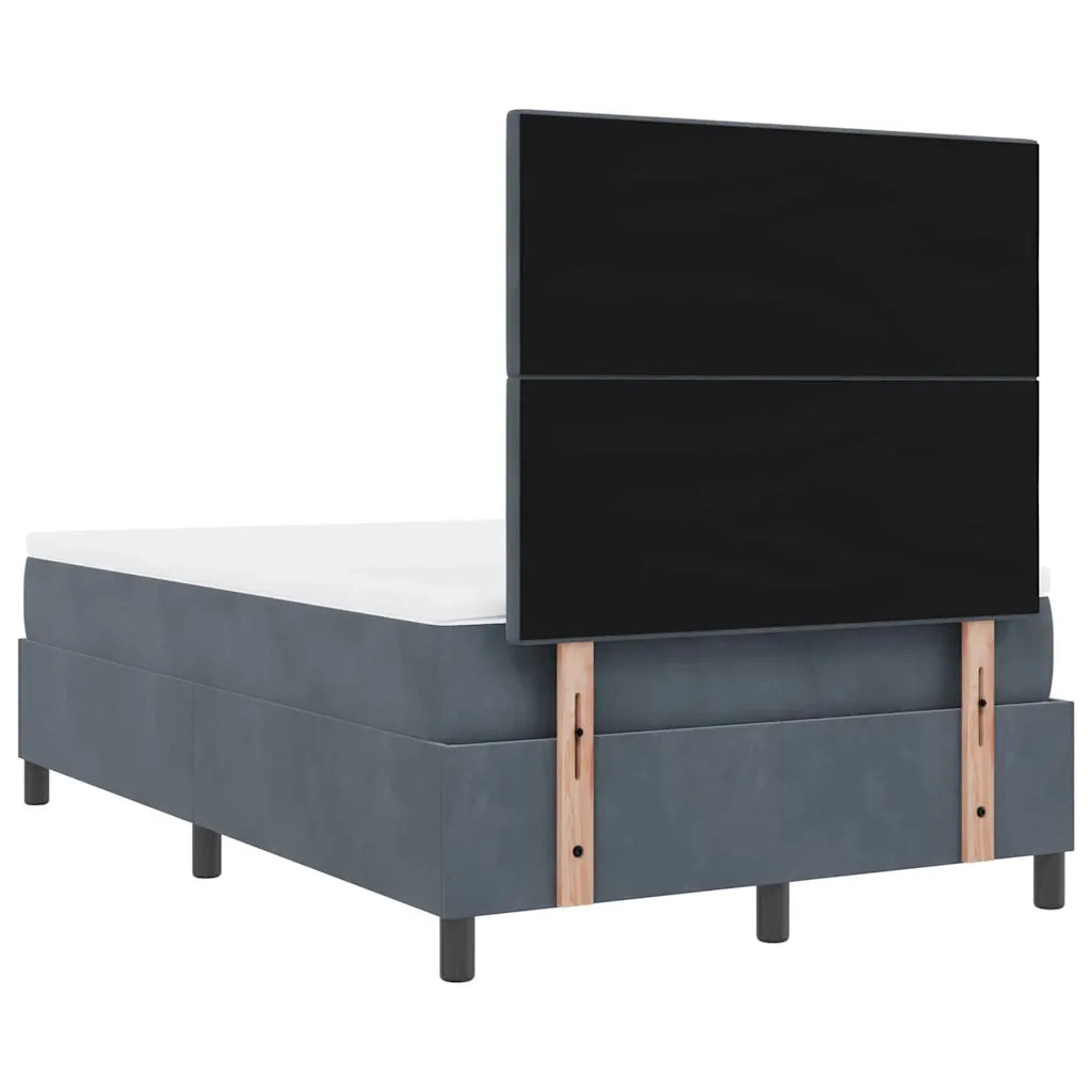 Letto a Sorgente LED Grigio scuro 120 x 200 cm Velluto 3343305