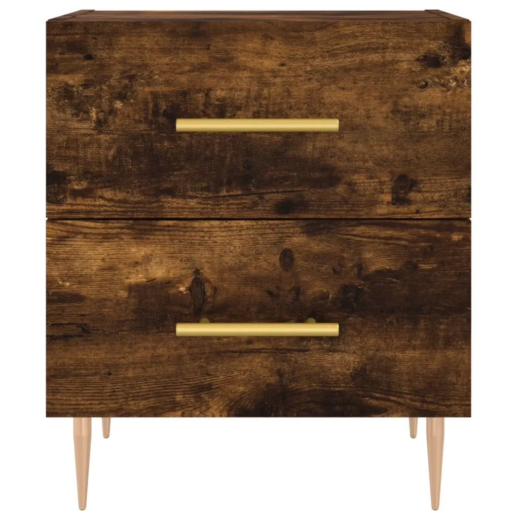 Comodino Rovere Fumo 40x35x47,5 cm in Legno Multistrato 827286