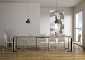 Consolle Allungabile in Legno e Ferro H77x40x90/300cm Futura Rovere Classica