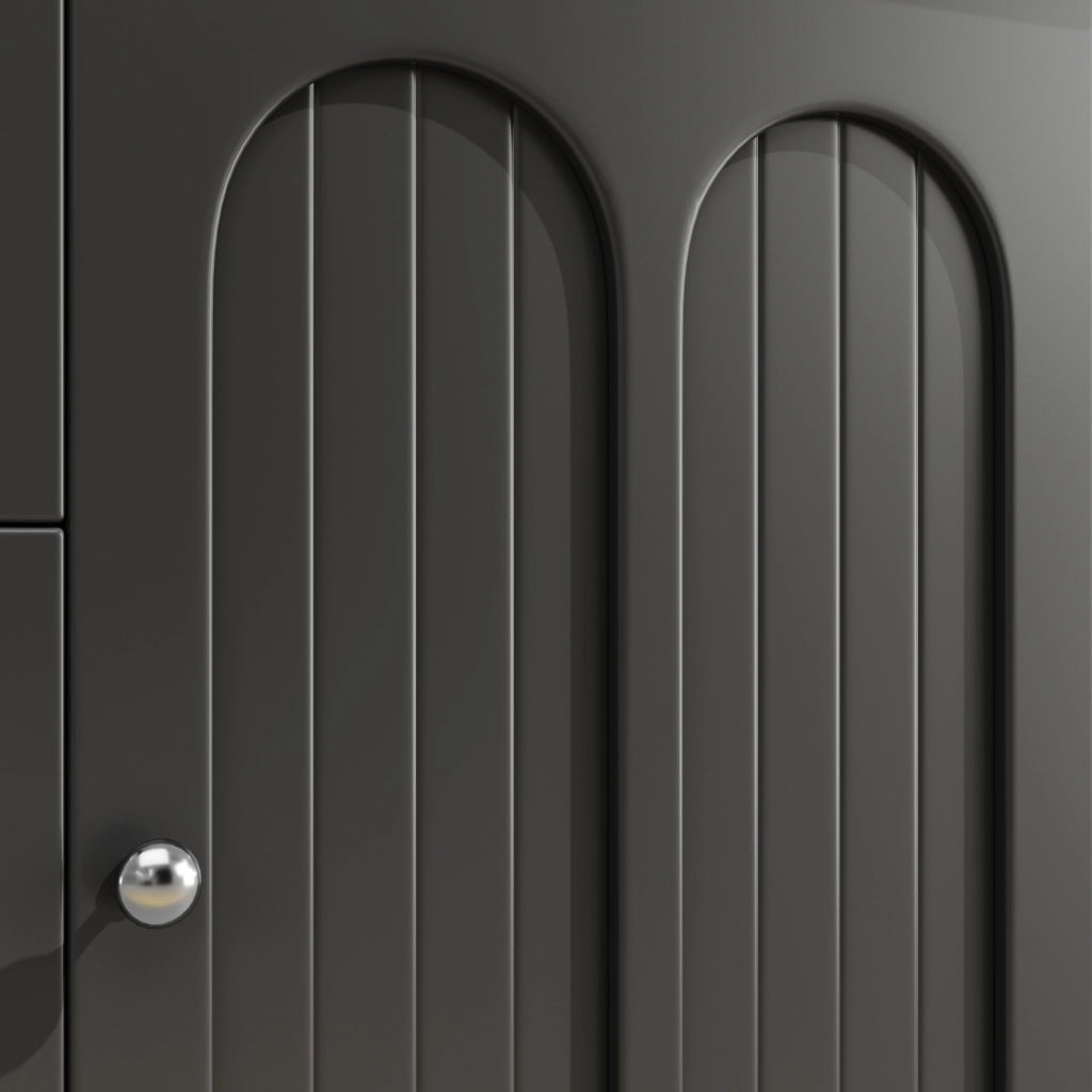 ARMADIO ALTO LED 120x40x180 cm MDF Nero/Naturale
