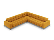 Cosmopolitan Design - Divano angolare reversibile "Bali" 6 posti in velluto giallo 