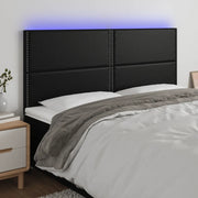 Testiera a LED-Testata con LED Nera 200x5x118/128cm in Similpelle 481582