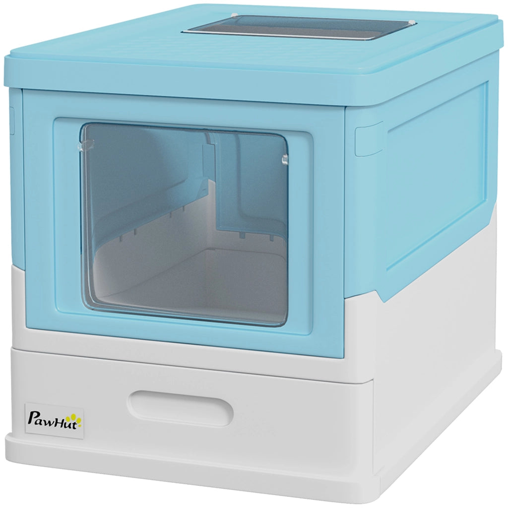 Lettiera per Gatti Chiusa ¨C Zephmum ¨C Azzurro 47.5x35.5x36.7cm con Vassoio