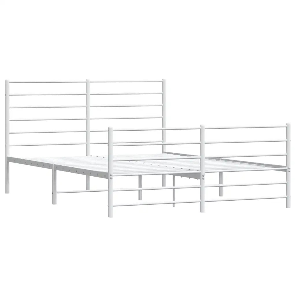 Giroletto con Testiera e Pediera Metallo Bianco 120x190 cmcod mxl 73359