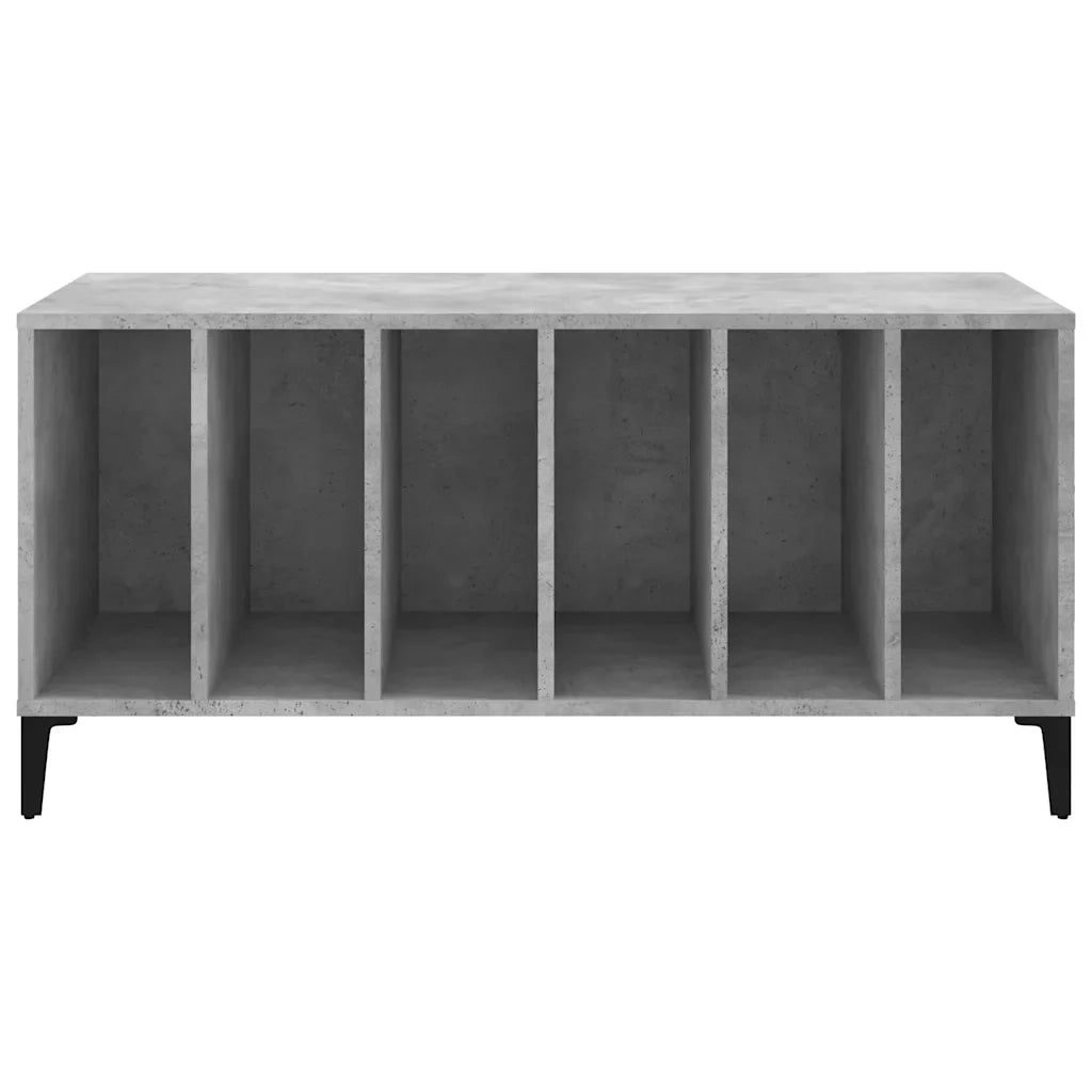Mobile porta dischi multifunzionale per soggiorno 100 x 38 x 48 cm stile industriale legno composito grigio cemento 02_0049225