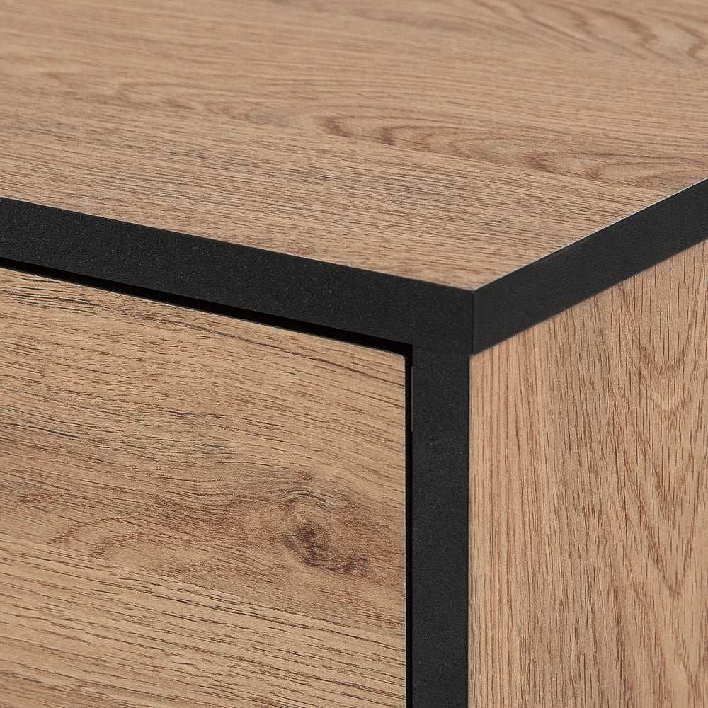Mobile TV in legno chiaro per un TV fino a 55ʺ con 2 armadi supporto televisione
