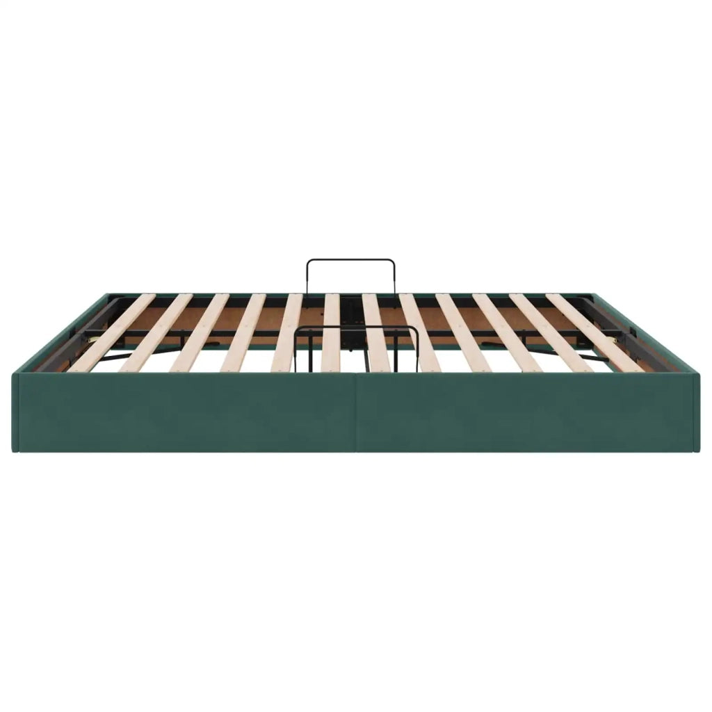 Letto matrimoniale | Letto per adulti | Letto ottomano Verde Scuro 200 x 200 cm Velluto
