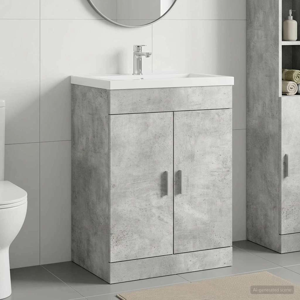 Mobiletto da Bagno Sotto Lavabo Grigio Cemento 890691