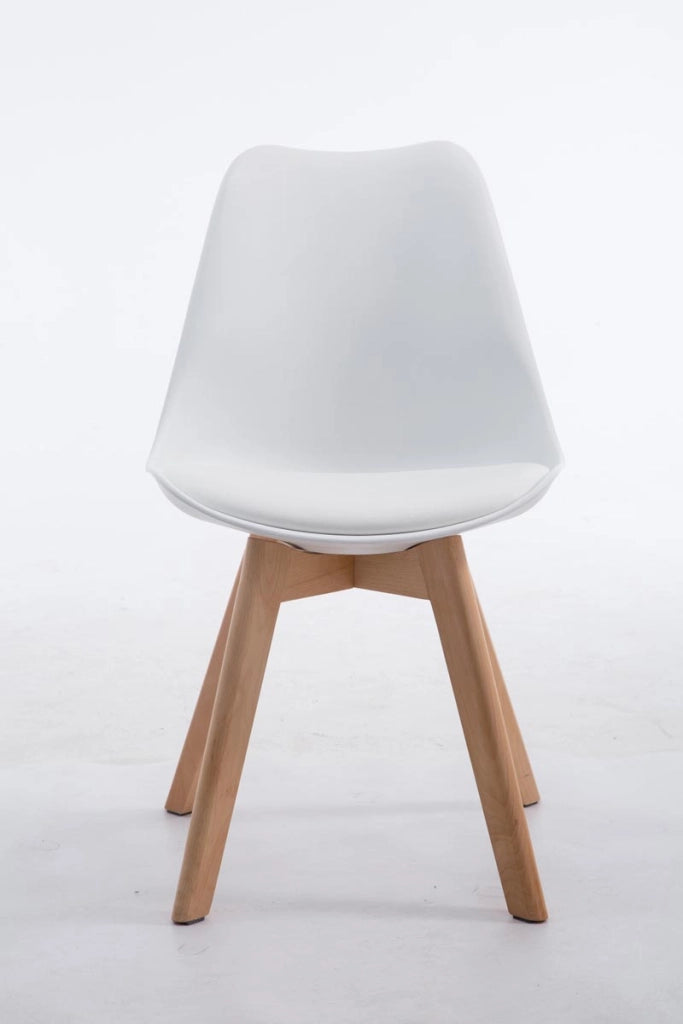Sedia Borneo in similpelle bianco,natura