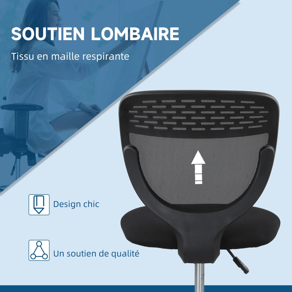 Sedia da ufficio ergonomica in rete ¨C zephmum ¨C nero, regolabile, 59x59x106-126 cm
