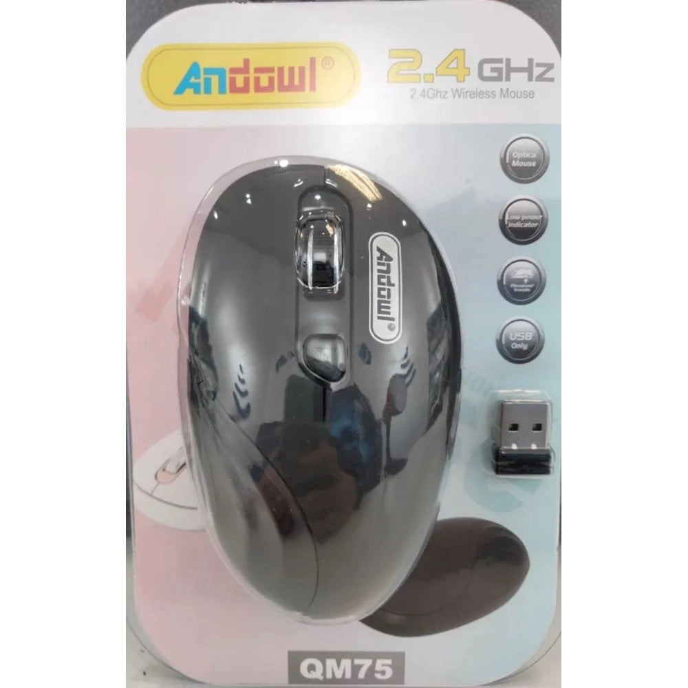 Trade Shop - Mouse Wireless A 2,4 Ghz Ricevitore Usb Design Ergonomico Per Computer Ufficio Qm75 -