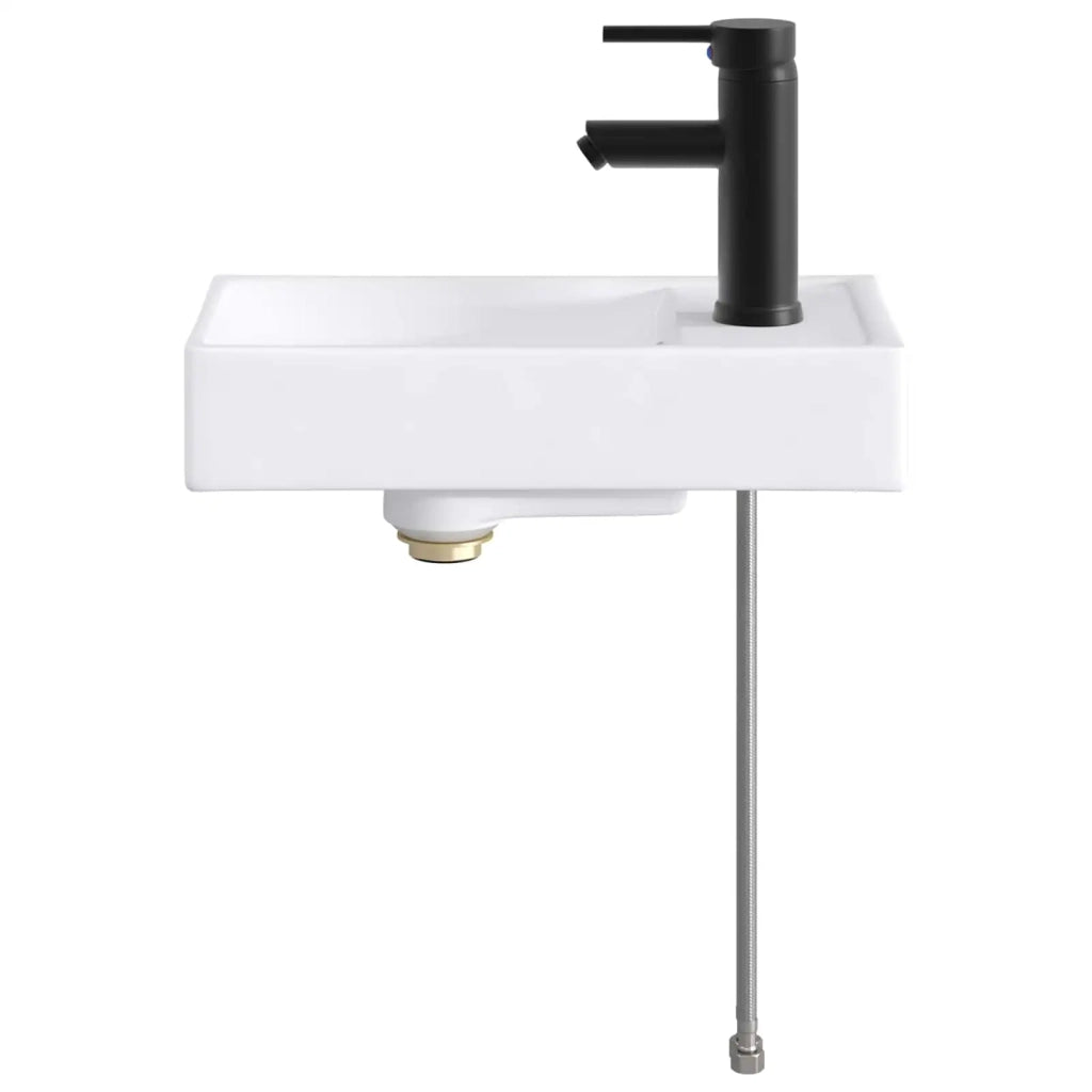 Lavabo da bagno Nero Opaco 40,5 x 22,5 x 11,5 cm Metallo 890227