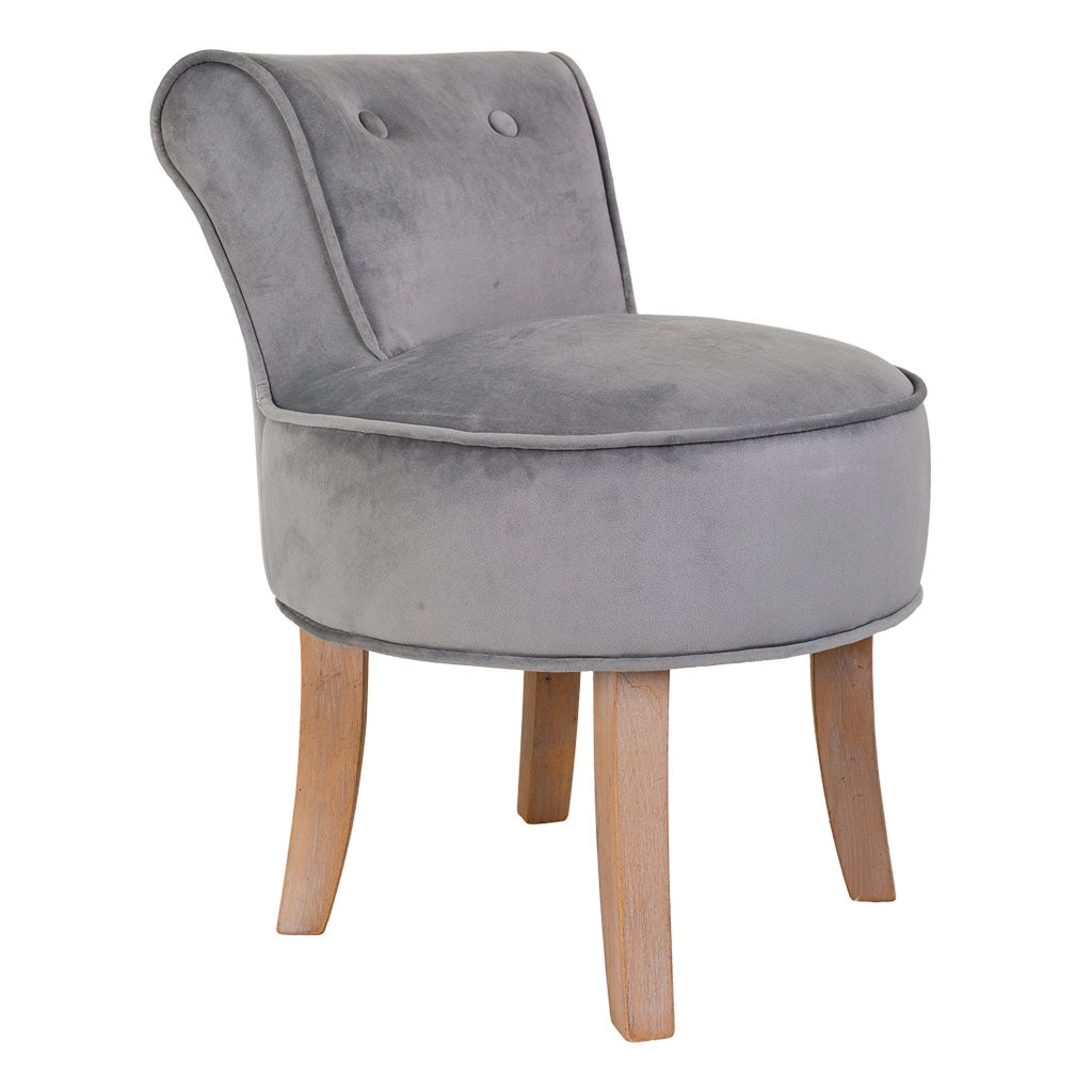 Sgabello imbottita in legno grigio 45x46x36/58h