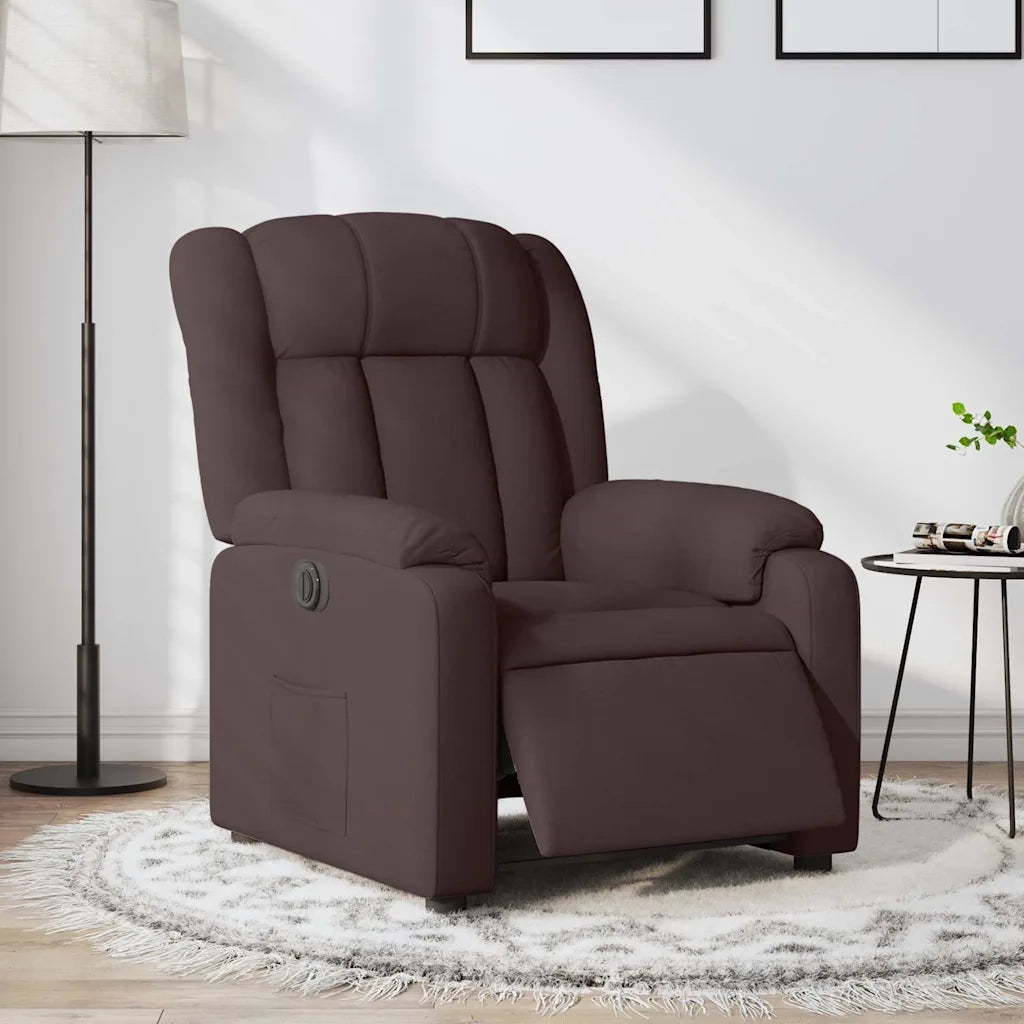 Poltrona Elettrica Reclinabile Marrone Scuro in Tessutocod mxl 132849