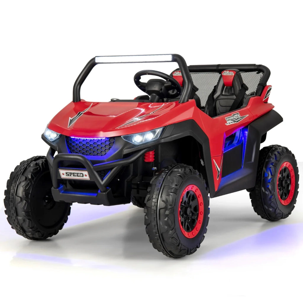 Auto elettrica per bambini 118 x 74 x 71 cm 2 posti telecomando illuminazione ambientale plastica rossa 20_0018189