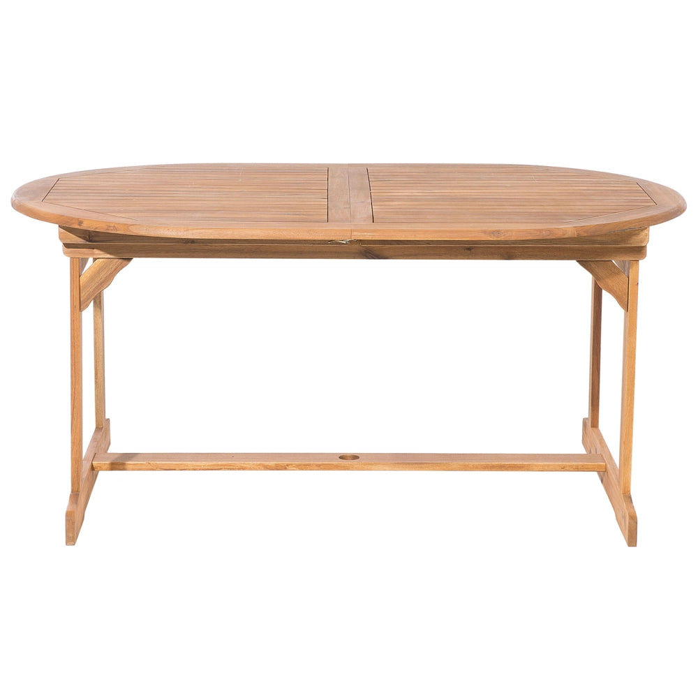Set da pranzo per esterni in legno di acacia chiaro tavolo da 8 posti sedie pieghevoli design rustico