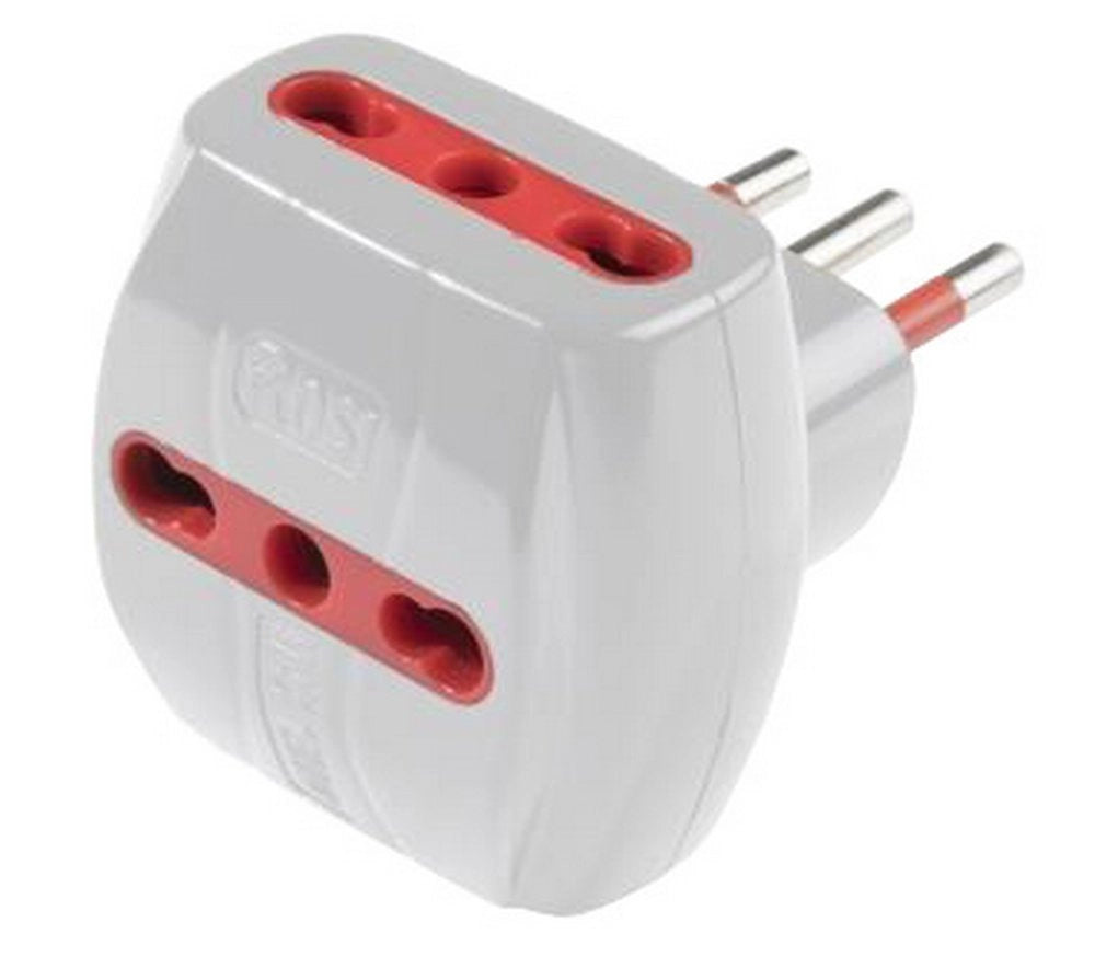 1pz adattatore triplo 10a 3 prese bipasso con limitatore cod:ferx.95418