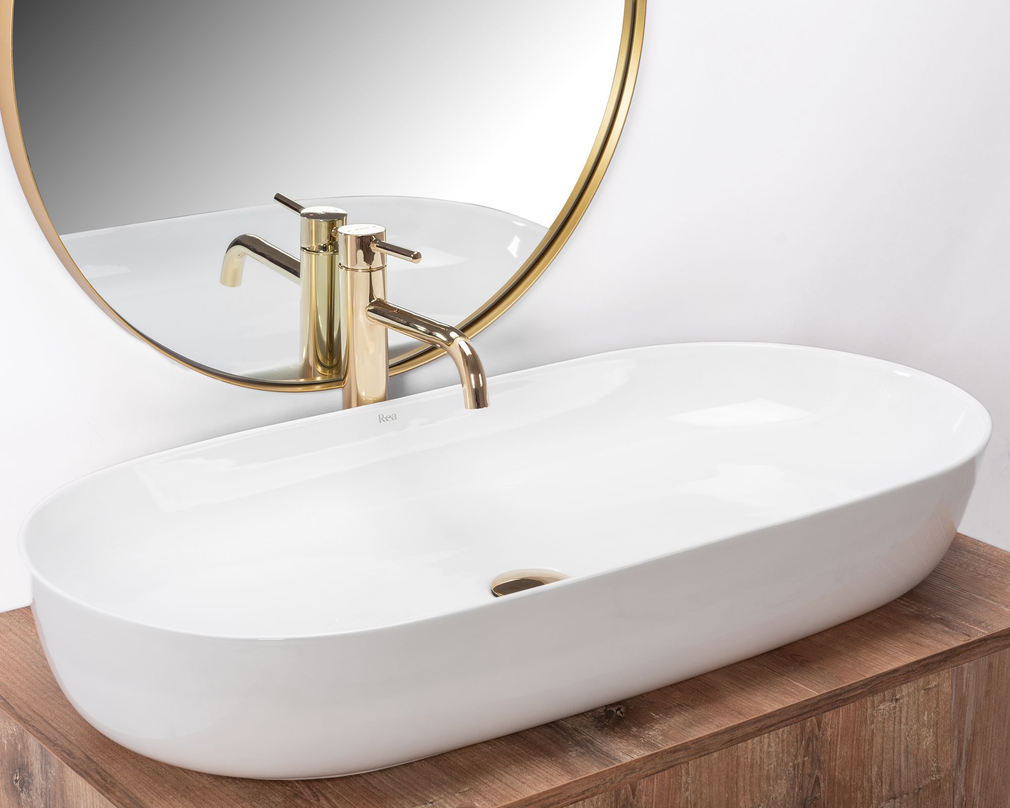 Lavabo Da Appoggio Rea Cleo 81 White