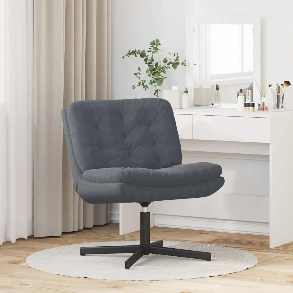 vidaXL Poltrona Relax con Base Girevole Grigio scuro 63 x 75 x 76 cm