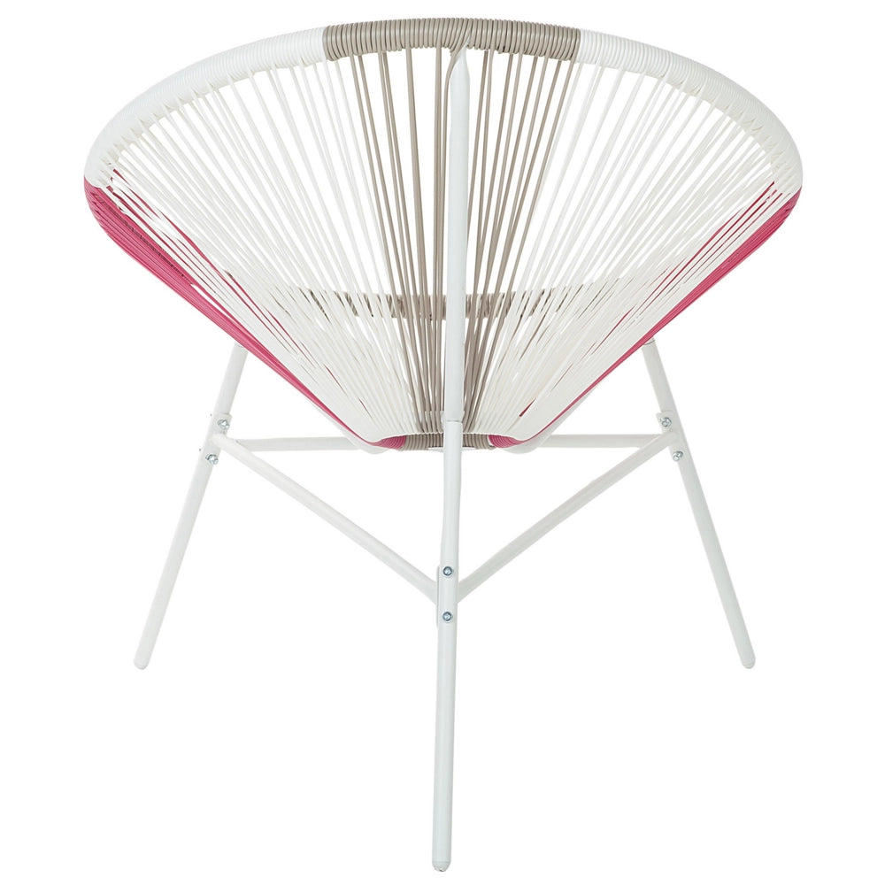 Set di 2 Sedie da Giardino spaghetti di colore beige e rosa stile Moderno contemporaneo