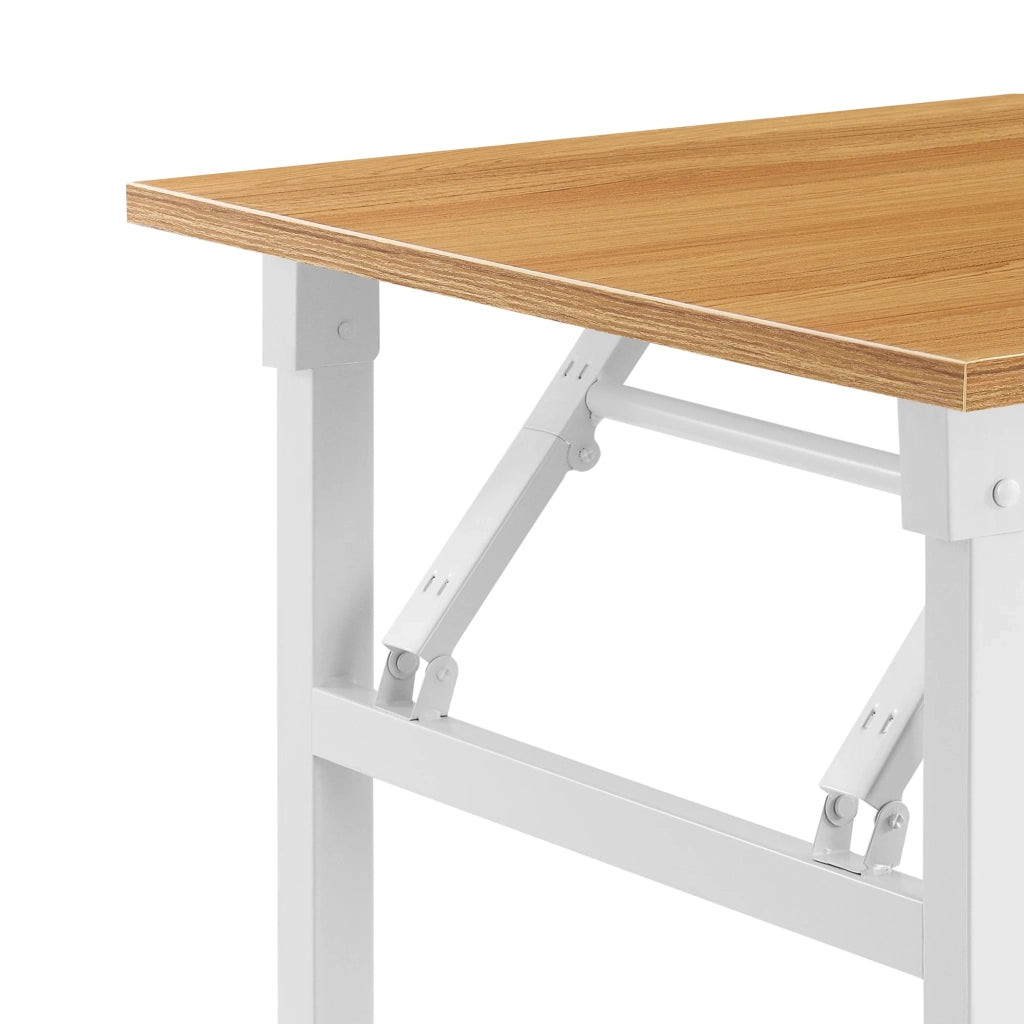 Tavolo da pranzo pieghevole da cucina altezza regolabile per 4 persone 120 cm faggio e bianco 03_0004363