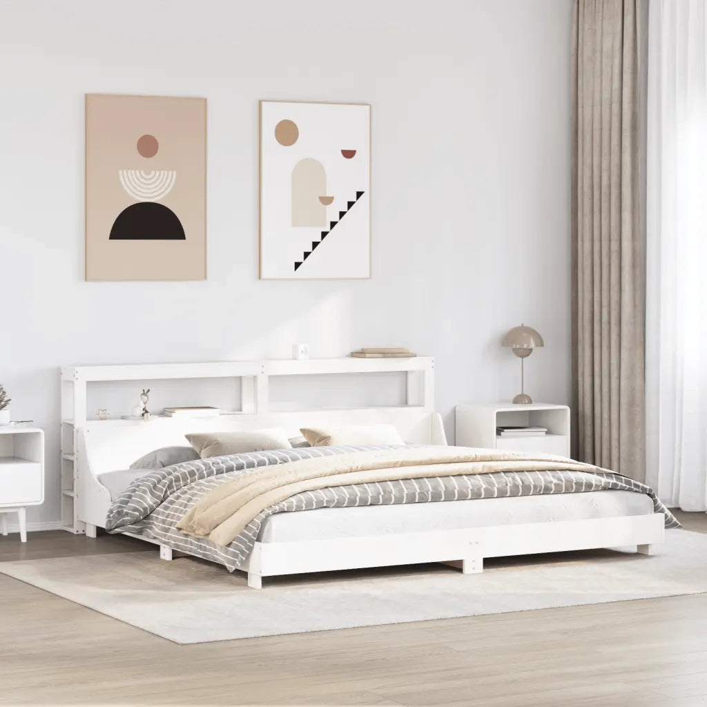 vidaXL Letto senza Materasso Bianco 180x200 cm Legno Massello di Pino