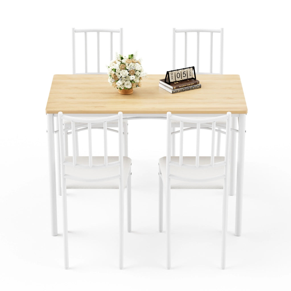 Set tavolo da pranzo con 4 sedie, 110 x 60 cm