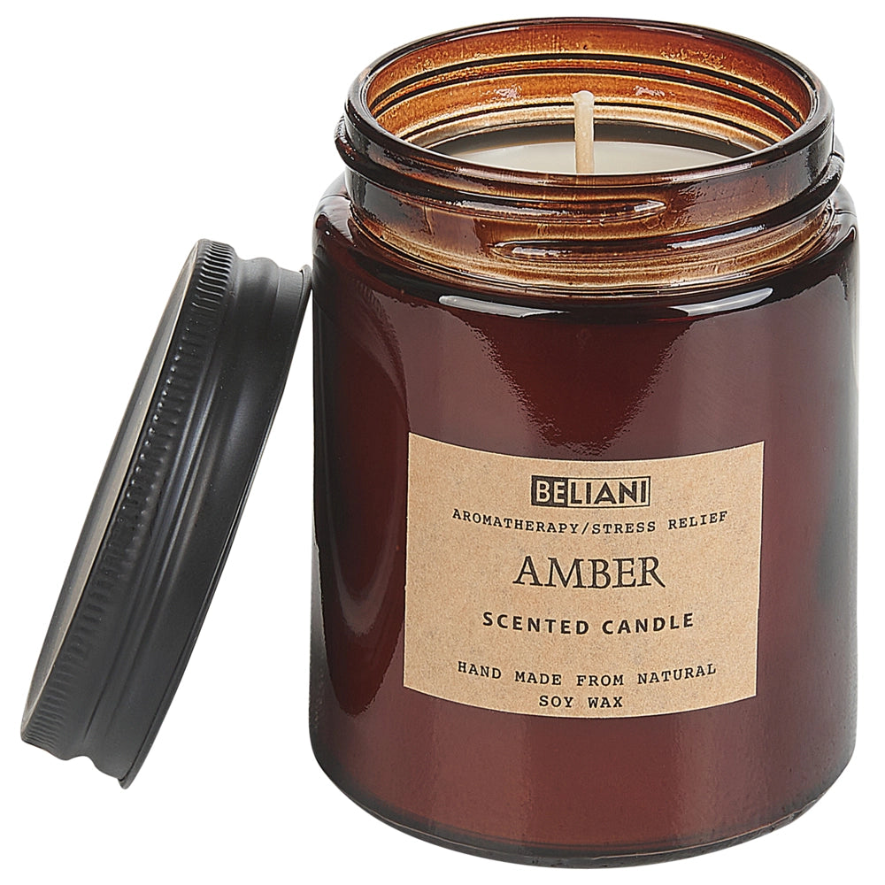 Set di fragranze 100% candela di soia bastoncini profumati diffusore d'ancia confezione di vetro scuro ambra orientale Dark Elegance