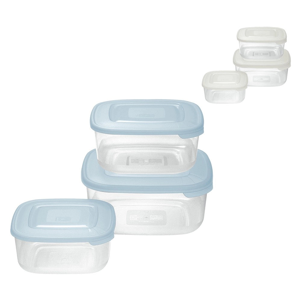 CONTENITORE QUADRO IN PLASTICA SET 'FRIGO BOX' nuvola