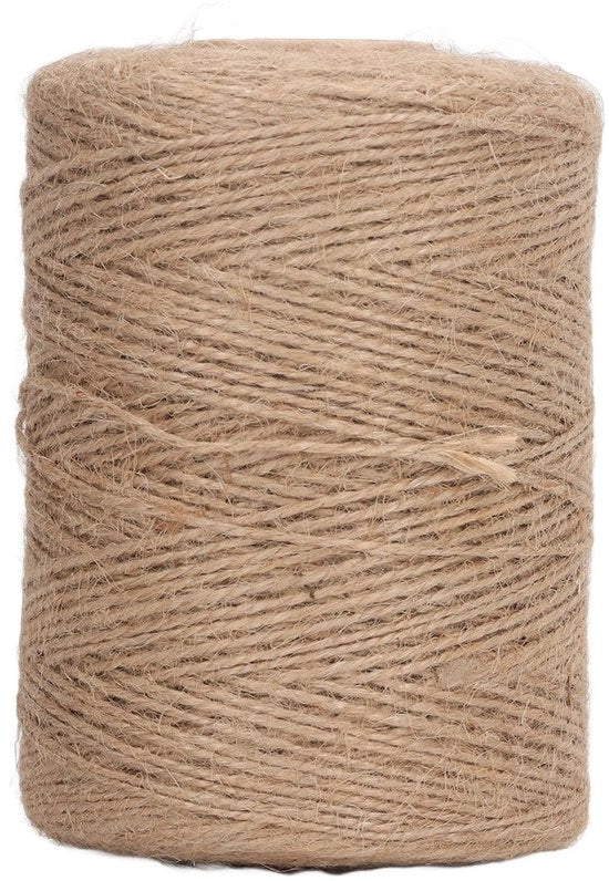 Tessuto di Juta 300 Metri - 2 mm - Tessuto di Canapa - Tessuto di Legatura - Giardinaggio - Artigianato - Ideale per l'attività di fai da te - Tessuto di Giardino