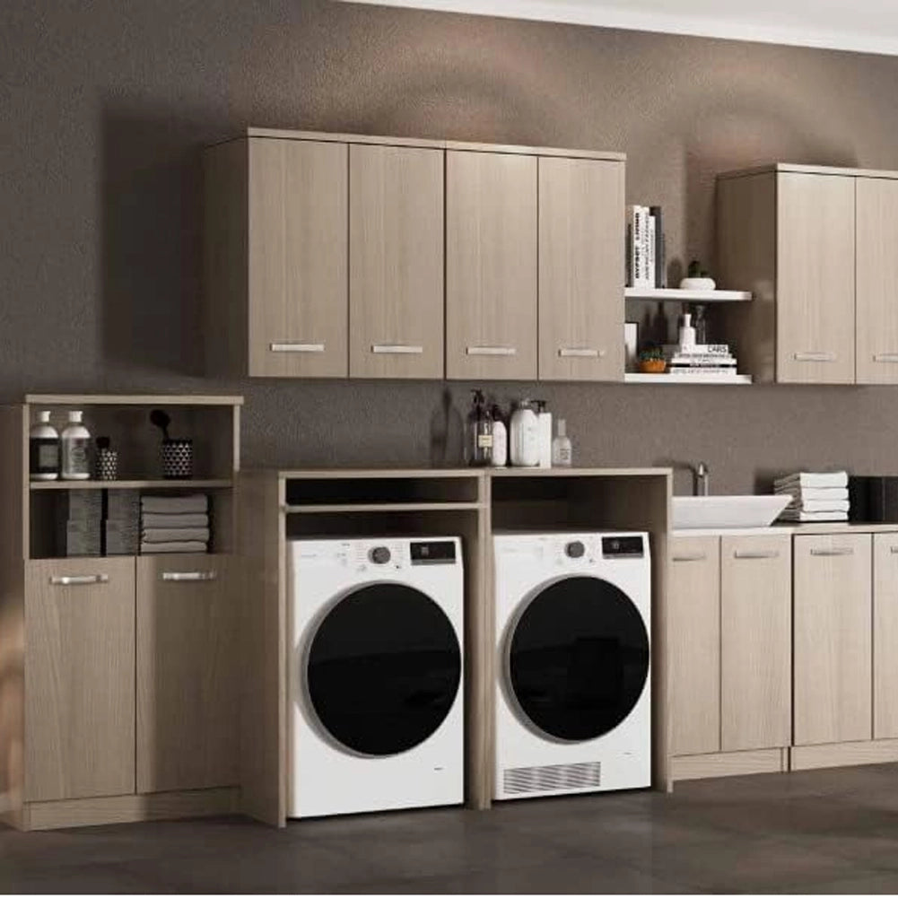 Mobile Mobiletto Asciugatrice in legno bagno lavanderia 105x71x65 Olmo