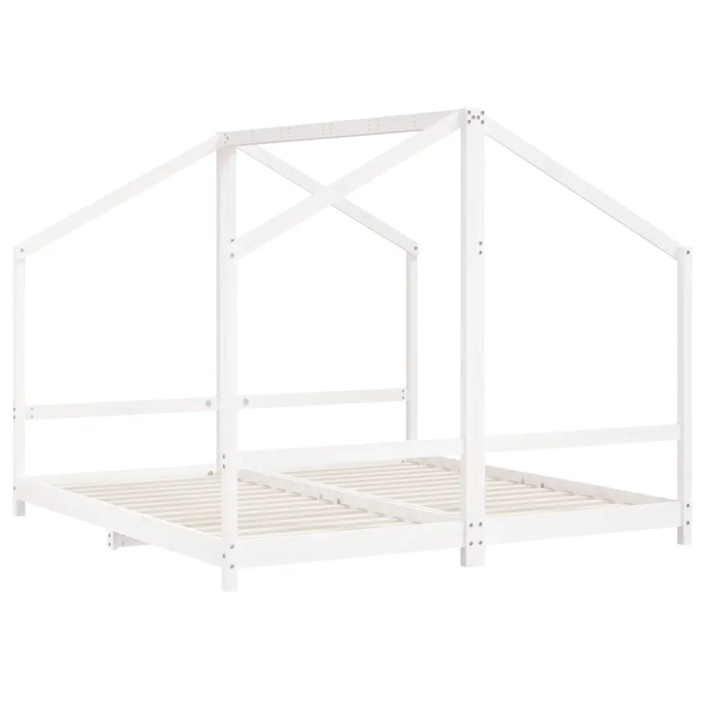 Giroletto per Bambini | Letto Infantile | Lettino Bianco 2x(90x190)cm Legno Massello Pino