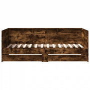 Divano Letto con Cassetti senza Materasso Rovere Fumo 75x190 cm